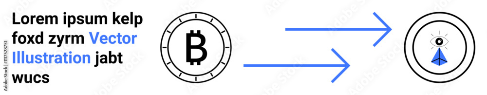 Bitcoin symbol coin, smart contract logo, blue arrows for transfer process. Ideal for cryptocurrency themes, digital currency exchange, blockchain technology, financial transactions, decentralized Bitcoin symbol coin, smart contract logo, blue arrows for transfer process. Ideal for cryptocurrency themes, digital currency exchange, blockchain technology, financial transactions, decentralized
