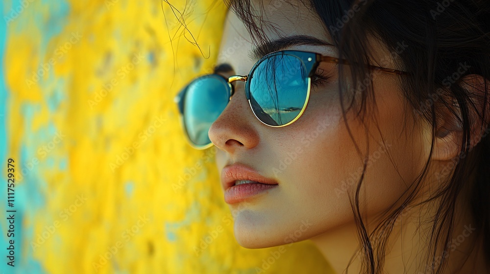 Captivating Side Profile of Asian Woman with Sunglasses Captivating Side Profile of Asian Woman with Sunglasses