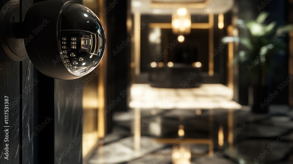 Security Camera in a Luxurious Lobby Security Camera in a Luxurious Lobby