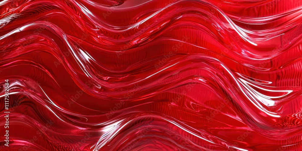 Obraz premium Red wave with a shiny surface