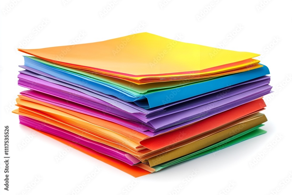 High-quality office paperwork isolated on a white backdrop. Generative Ai High-quality office paperwork isolated on a white backdrop. Generative Ai