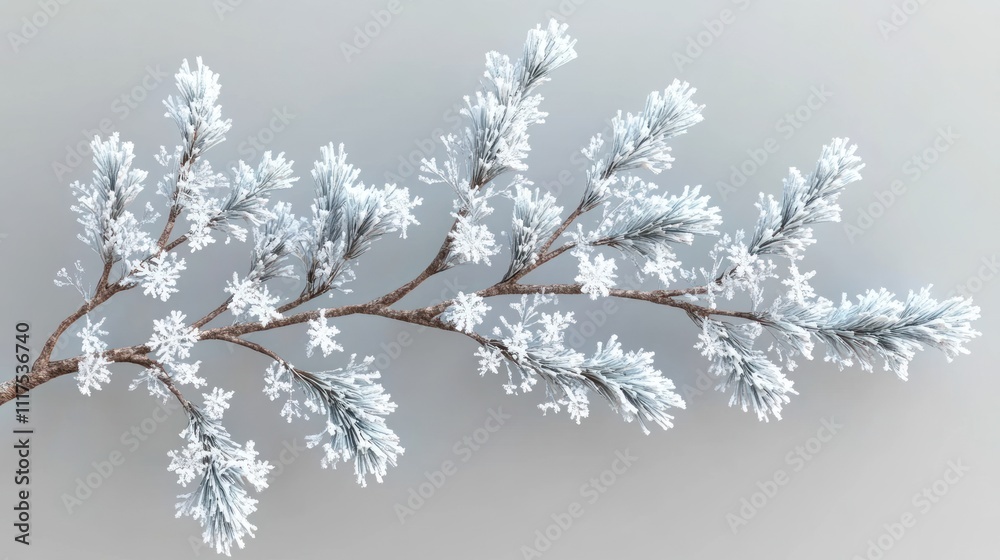 Frosty Pine Branch Winter Wonderland Scene Frosty Pine Branch Winter Wonderland Scene