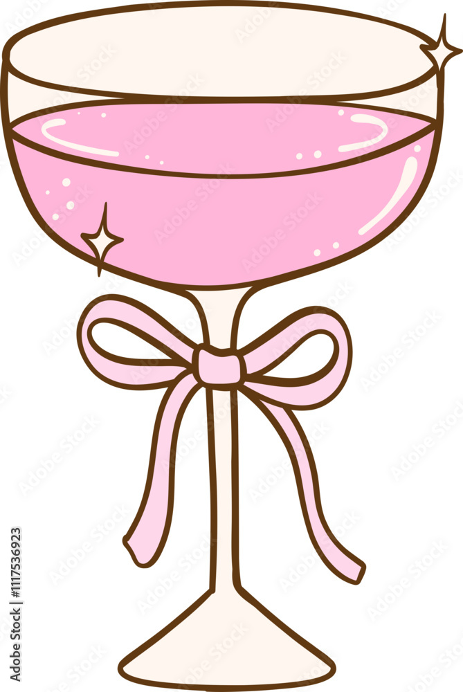 Coquette Martini Glass Doodle Drawn Coquette Martini Glass Doodle Drawn