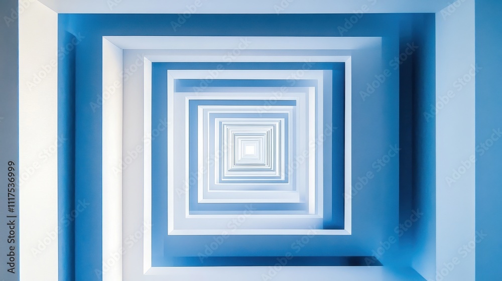 Abstract Blue and White Architectural Perspective. Abstract Blue and White Architectural Perspective.
