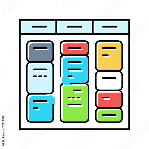 blocking time management color icon vector. blocking time management sign. isolated symbol illustration