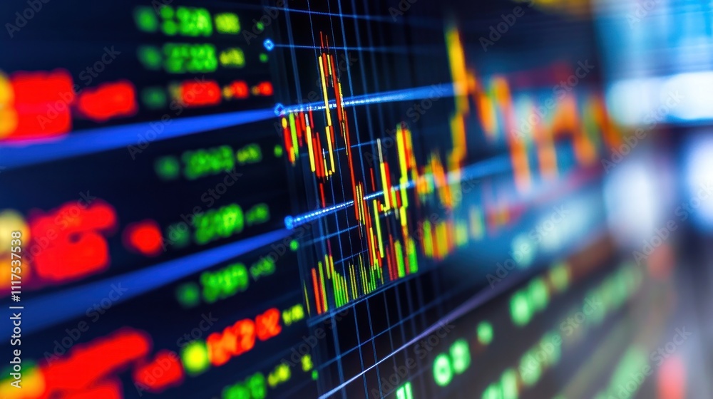Vibrant Stock Market Data Displayed On Screen Vibrant Stock Market Data Displayed On Screen