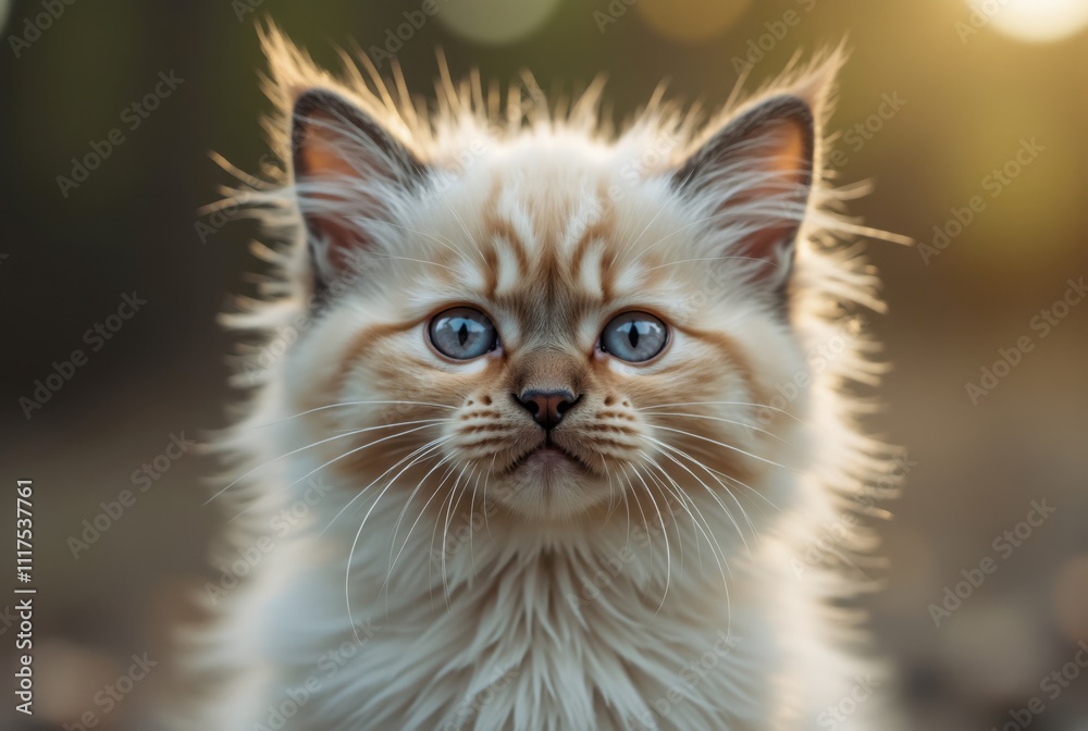 Adorable birman kitten posing in a gentle sunlight Adorable birman kitten posing in a gentle sunlight