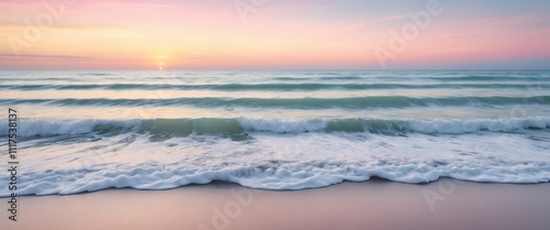 Gentle Ocean Waves at Sunrise – Serene Coastal Background