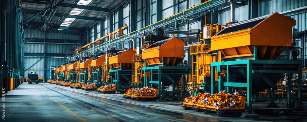 A large industrial facility featuring advanced machinery and production equipment. A large industrial facility featuring advanced machinery and production equipment.