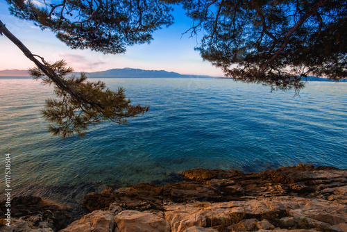 stunning summer seascape, amazing morning view in Croatia, Europe	