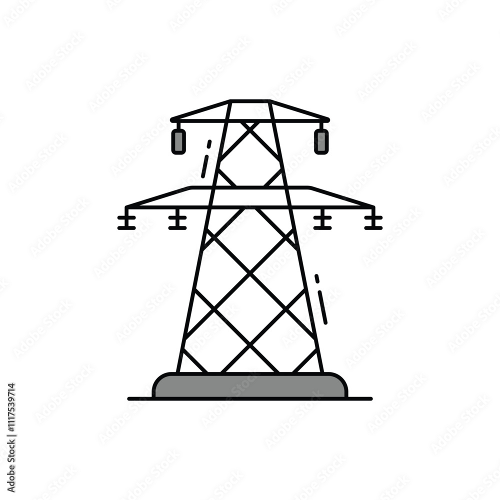 Transmission tower vector icon