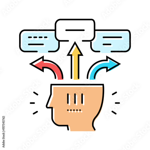 decision fatigue time management color icon vector. decision fatigue time management sign. isolated symbol illustration