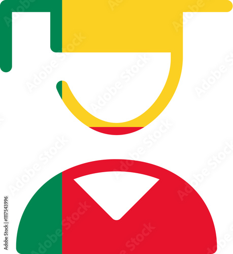Free Download Benin flag on Male student icon - GFXLoad