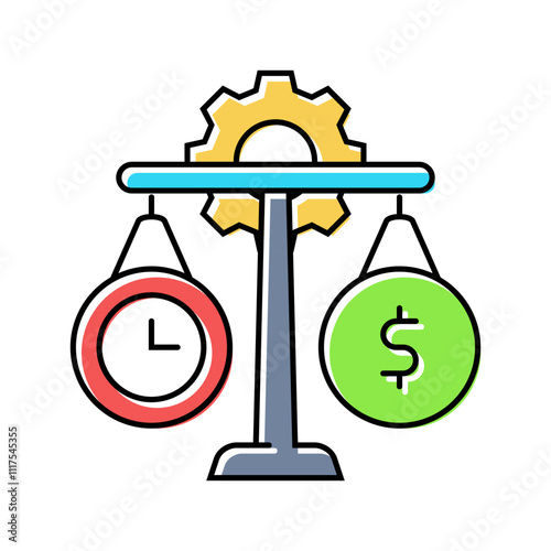 equity time management color icon vector. equity time management sign. isolated symbol illustration