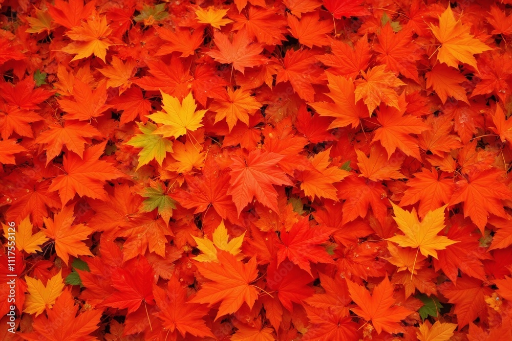 Dense vibrant pile autumn leaves maple colors overlapping Dense vibrant pile autumn leaves maple colors overlapping