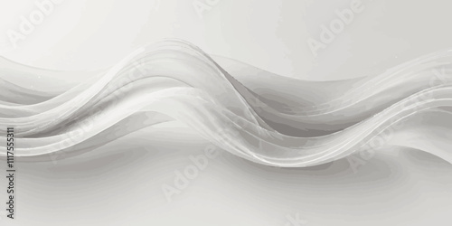 Abstract dynamic smooth grey smokey white light soft wavey line wallpaper texture white background. 