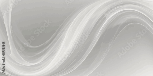 Abstract dynamic smooth grey smokey white light soft wavey line wallpaper texture white background. 