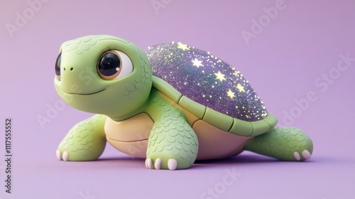 Adorable Starry Shell Turtle Cartoon Character photo