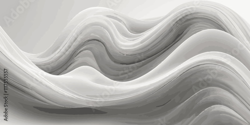 Abstract dynamic smooth grey smokey white light soft wavey line wallpaper texture white background. 