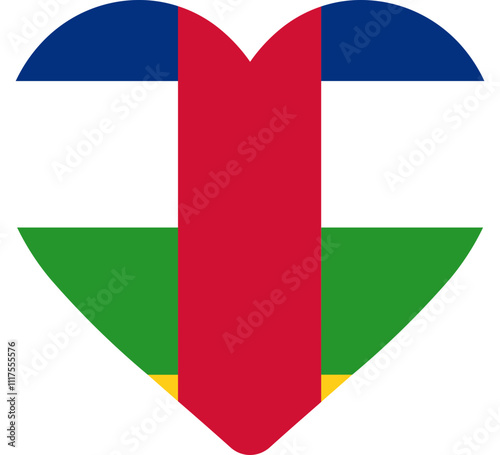 Heart Icon on Central African Republic Flag