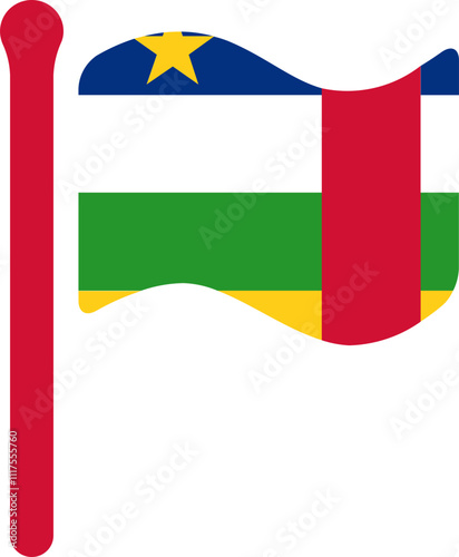 Central African Republic Flag free flown Rounded icon