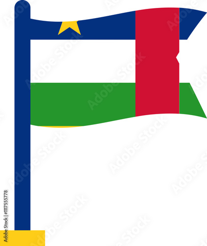 Central African Republic Flag Crisp Flown