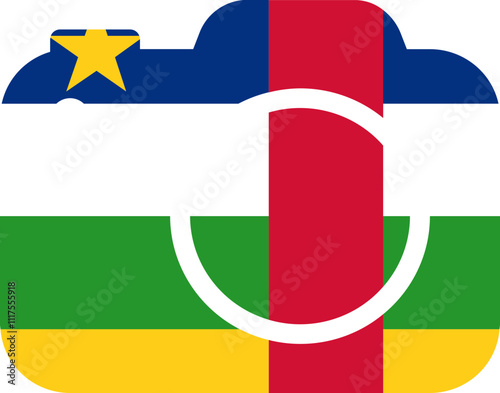 Central African Republic Flag On Camra Icon