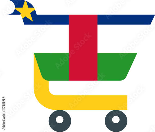 Central African Republic flag on Cart icon