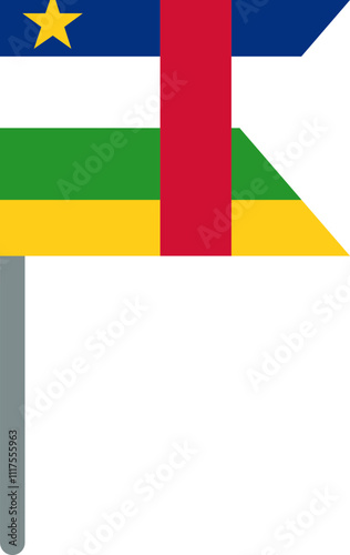 Central African Republic Flag On Crisp Corners