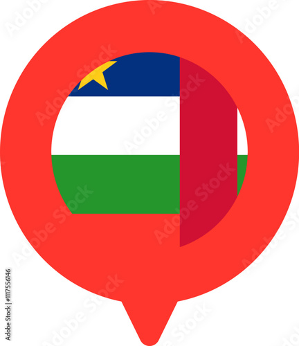 Central African Republic Flag On Pin Icon