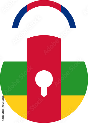 Central African Republic flag on round lock bag