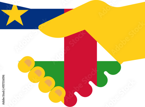 Central African Republic flag on Shake Hand icon
