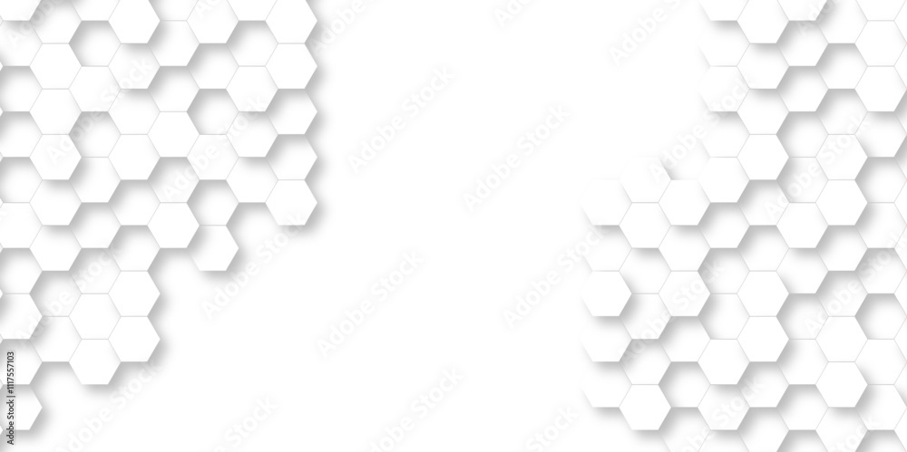 Realistic geometric pattern White Hexagonal Background. Luxury White Pattern. 3D Futuristic abstract honeycomb mosaic white background. geometric mesh cell texture. modern futuristic wallpaper. Realistic geometric pattern White Hexagonal Background. Luxury White Pattern. 3D Futuristic abstract honeycomb mosaic white background. geometric mesh cell texture. modern futuristic wallpaper.