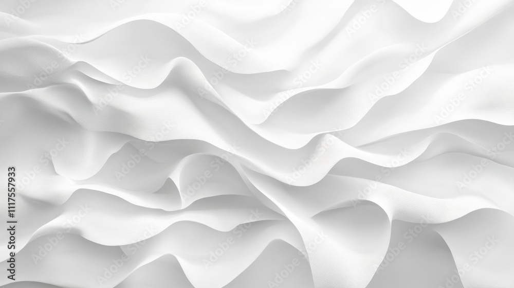 Fototapeta premium Abstract White Wave Pattern Background.