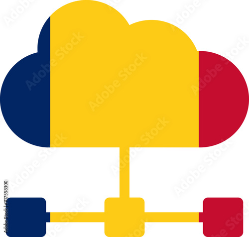 Cloud Server Icon of Chad Flag