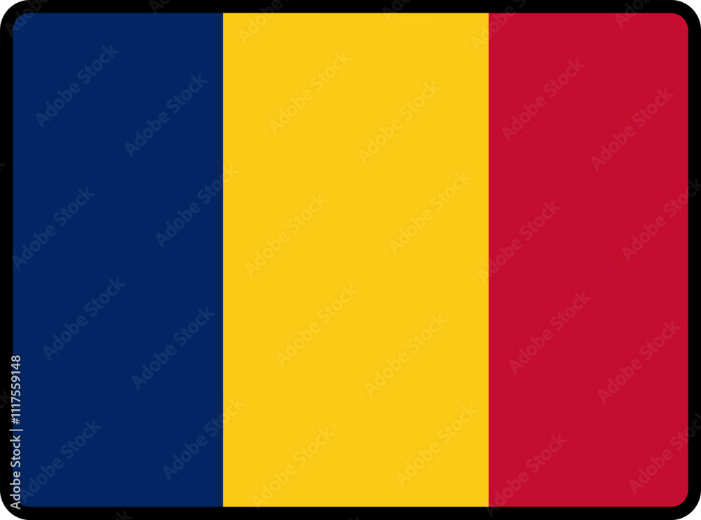 Fototapeta premium Chad Flag Smooth rectangle icon