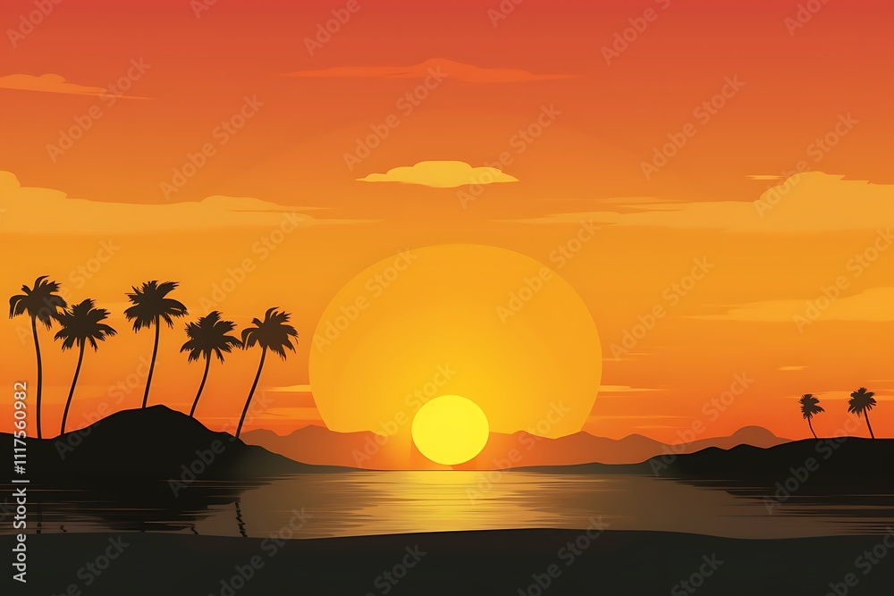 Light and Airy Tropical Sunset Gradient Background Light and Airy Tropical Sunset Gradient Background