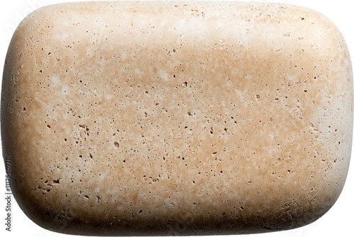 Natural beige soap bar on a white background