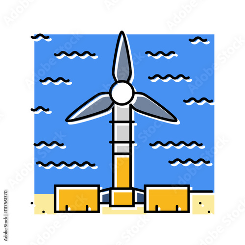 underwater turbine color icon vector. underwater turbine sign. isolated symbol illustration