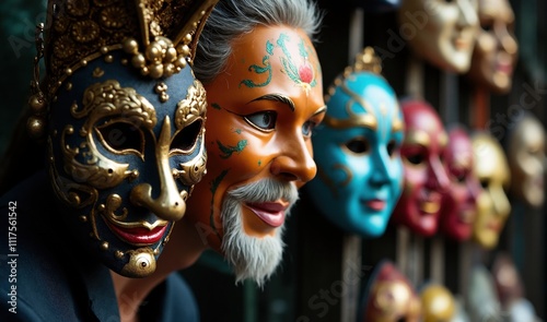 Venetian maskmaker close-up photo