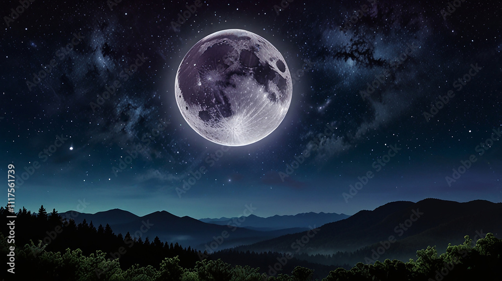 Enigmatic Night The Moon's Silent Watch Enigmatic Night The Moon's Silent Watch