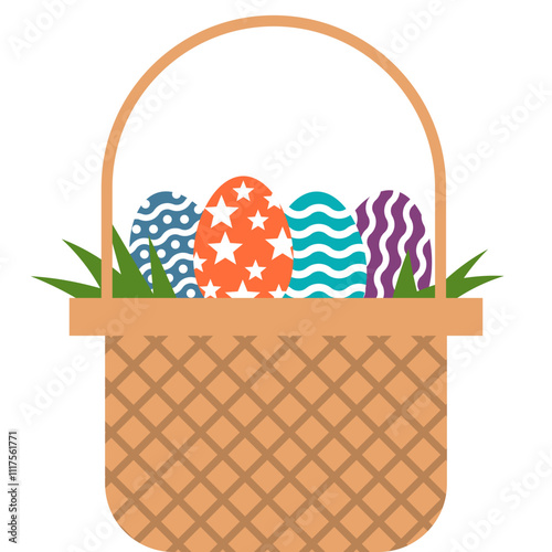 Easter Egg with Basket Illustration