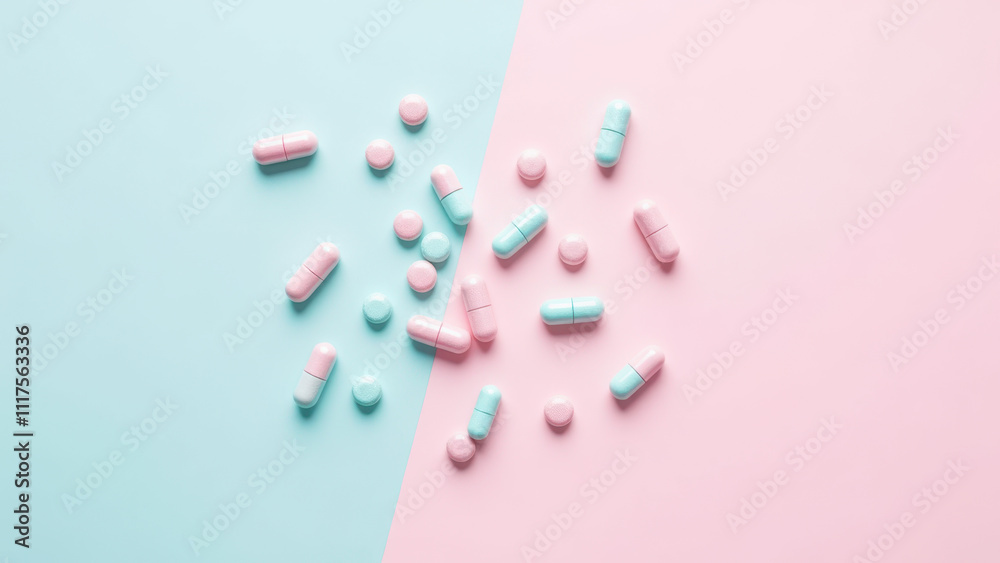 A collection of magnesium capsules on a light pink background with a subtle gradient effect. A collection of magnesium capsules on a light pink background with a subtle gradient effect.