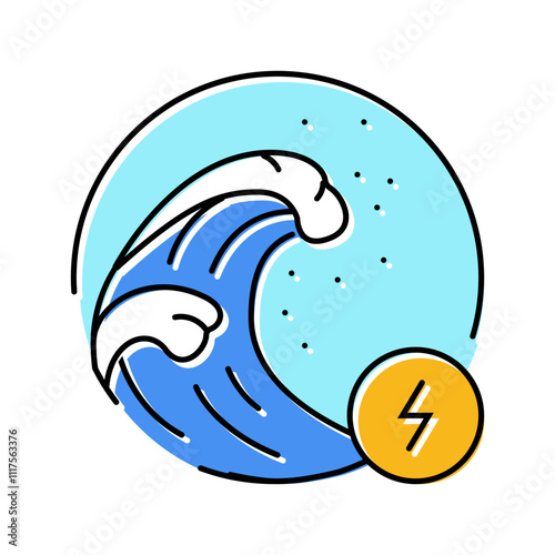 powerful ocean swells color icon vector. powerful ocean swells sign. isolated symbol illustration