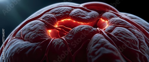 D visualization of a thrombus blood clot partially blocking a vein photo