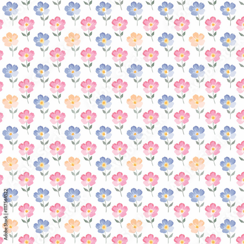 Wallpaper Mural seamless pattern with flowers, Pastel Floral Pattern Torontodigital.ca