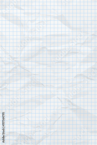 White clean crumpled checkered paper