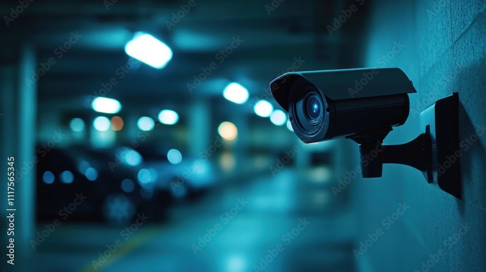 Security Camera in Parking Garage Security Camera in Parking Garage