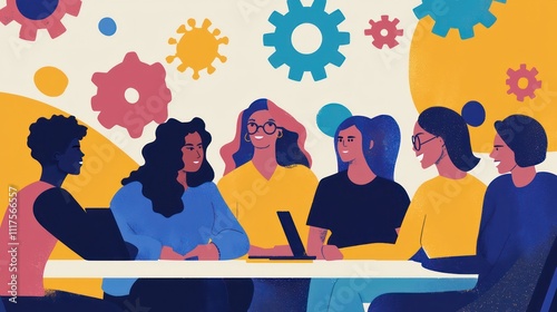 Inclusive Work Environment: A diverse group of professionals collaborating, emphasizing inclusion in the workplace.