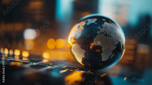 Abstract business Financial charts show a significant increase in profits in the stock market.This is driven by higher interest rates and continued growth. In the innovation world network of financial